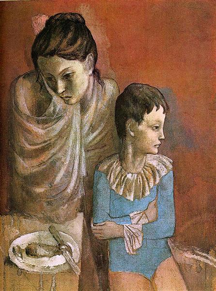 Pablo Picasso Painting Mother And Child (Baladins) At Mealtimes